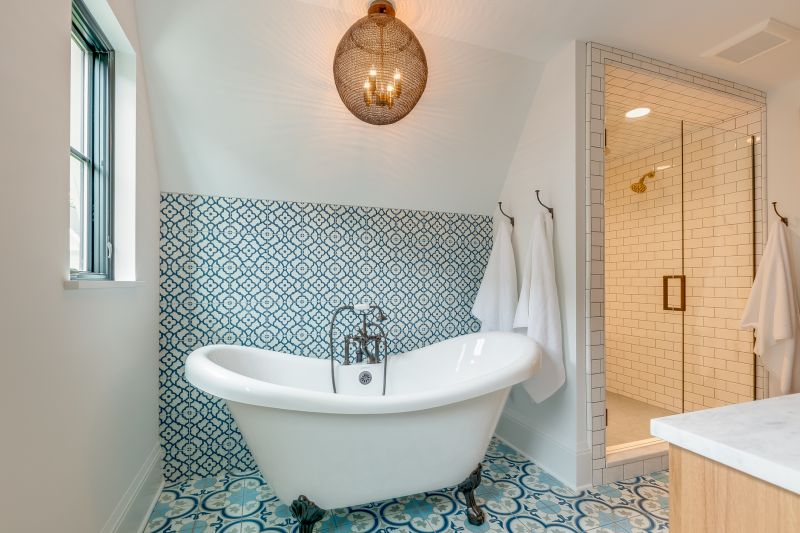 Refinished Bathtub with Decorative Tiles